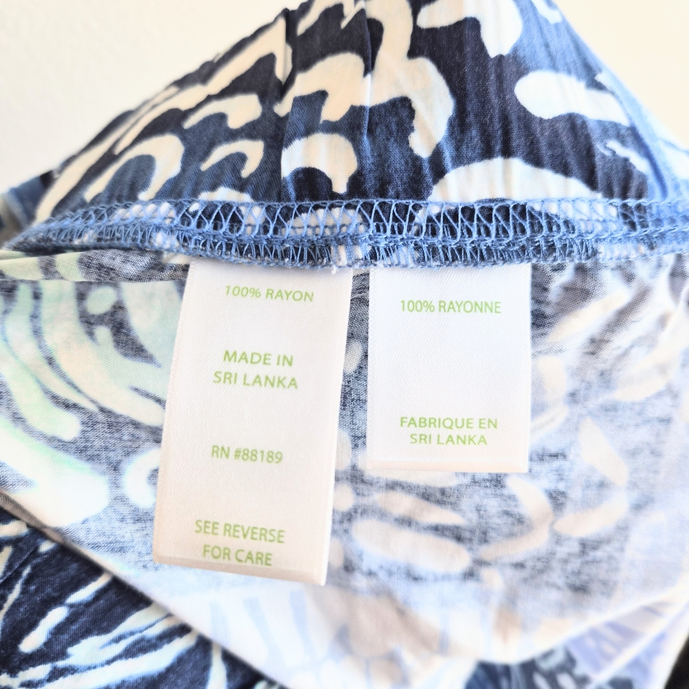 Lilly Pulitzer Bal Harbour Palazzo Pant Deep Indigo Leied Back Batik Size XL - Picture 4 of 6